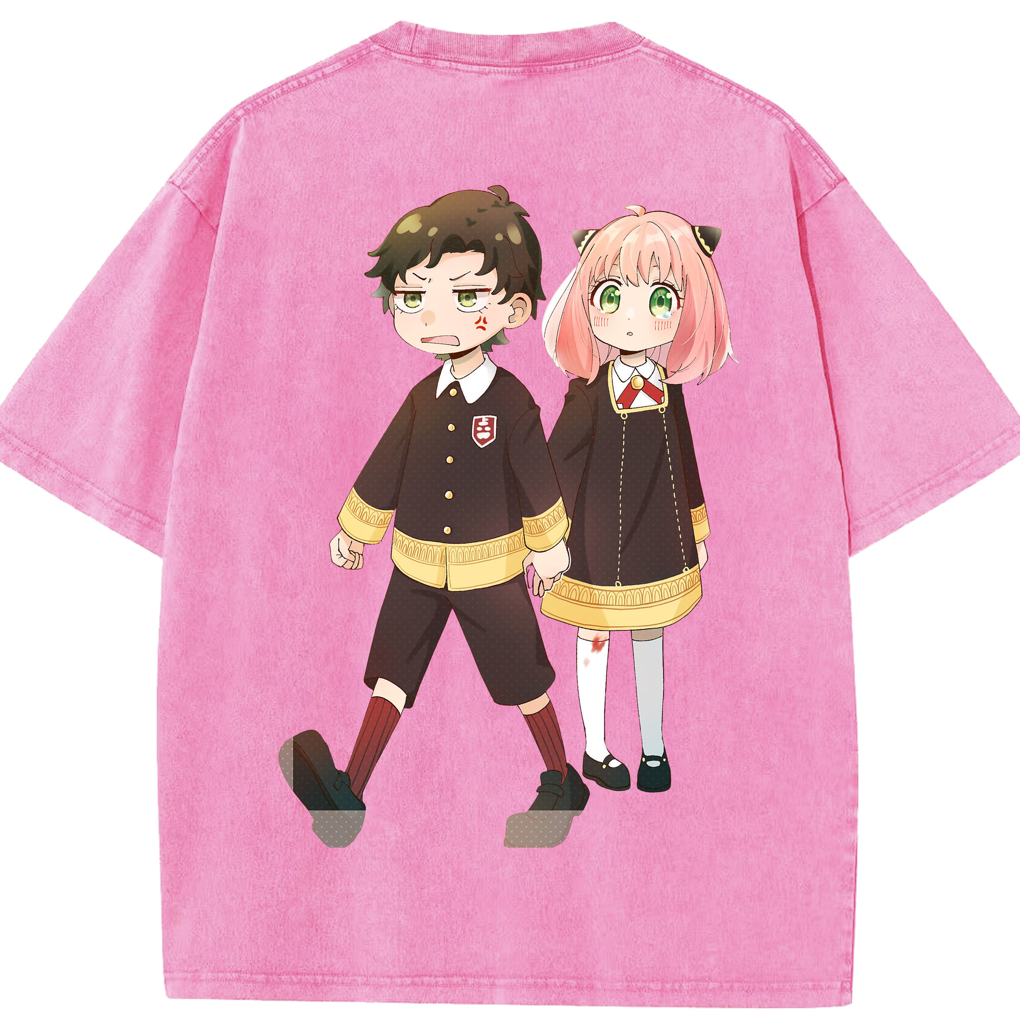 （画像用） SPY×FAMILY间谍家家酒 綿100% ヴィンテージ風 半袖Tシャツ（背面プリント）